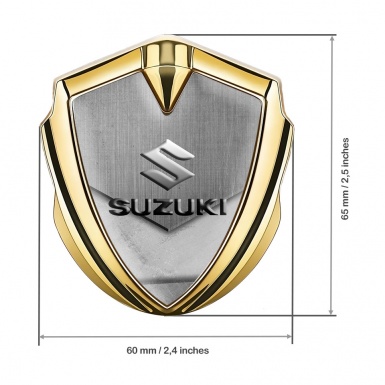 Suzuki Bodyside Domed Emblem Gold Tarmac Texture Emboss Logo Effect