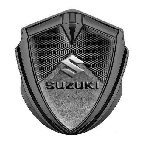 Suzuki 3d Emblem Badge Graphite Stone Texture Emboss Logo Effect