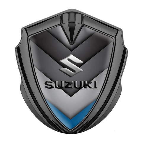 Suzuki Emblem Silicon Badge Graphite Blue Point Emboss Logo Effect