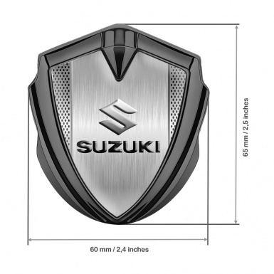Suzuki Emblem Badge Self Adhesive Graphite Metal Sheet Emboss Logo Effect