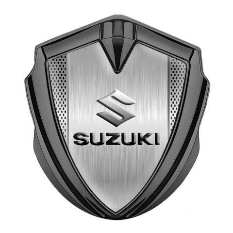 Suzuki Emblem Badge Self Adhesive Graphite Metal Sheet Emboss Logo Effect