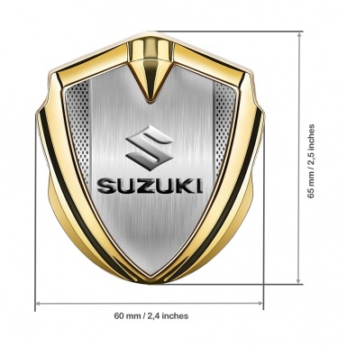 Suzuki Emblem Badge Self Adhesive Gold Metal Sheet Emboss Logo Effect