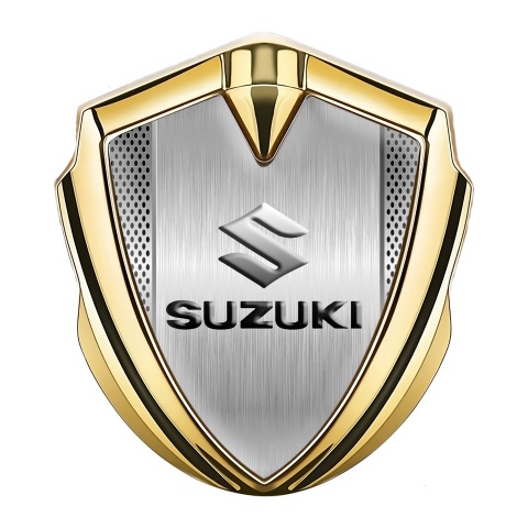Suzuki Emblem Badge Self Adhesive Gold Metal Sheet Emboss Logo Effect