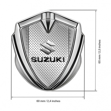 Suzuki Emblem Fender Badge Silver Treadplate Emboss Logo Effect