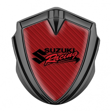 Suzuki Emblem Trunk Badge Graphite Red Carbon Racing Logo Edition