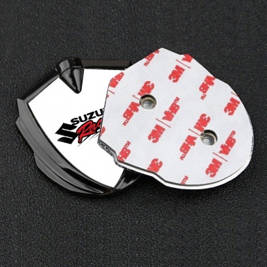 Suzuki 3d Emblem Badge Graphite White Base Racing Logo Design