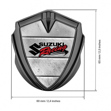 Suzuki Silicon Emblem Graphite Stone Pattern Racing Logo Design