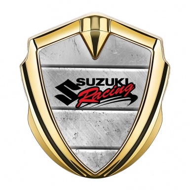 Suzuki Silicon Emblem Gold Stone Pattern Racing Logo Design