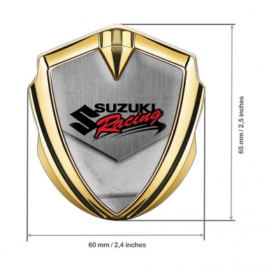 Suzuki Emblem Car Badge Gold Tarmac Texture Racing Logo Design