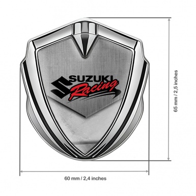 Suzuki Emblem Car Badge Silver Tarmac Texture Racing Logo Design