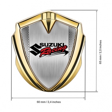 Suzuki Badge Self Adhesive Gold Center Panel Racing Logo Edition