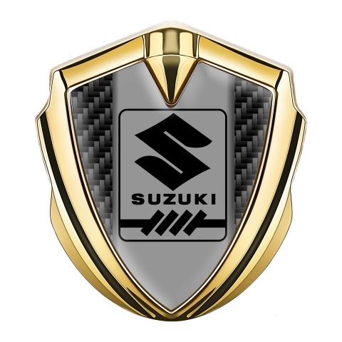 Suzuki Fender Emblem Badge Gold Black Carbon Black Gearshift Logo