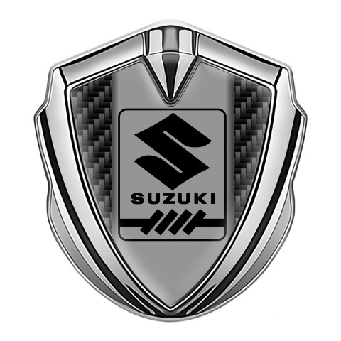 Suzuki Fender Emblem Badge Silver Black Carbon Black Gearshift Logo
