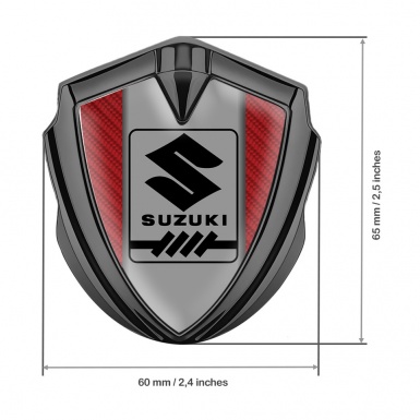 Suzuki Emblem Trunk Badge Graphite Red Carbon Black Gearshift Logo