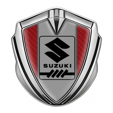 Suzuki Emblem Trunk Badge Silver Red Carbon Black Gearshift Logo