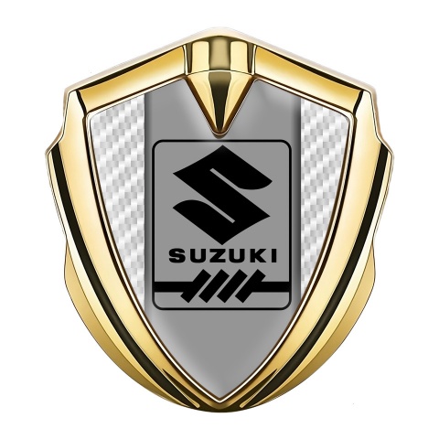 Suzuki Emblem Self Adhesive Gold White Carbon Black Gearshift Logo
