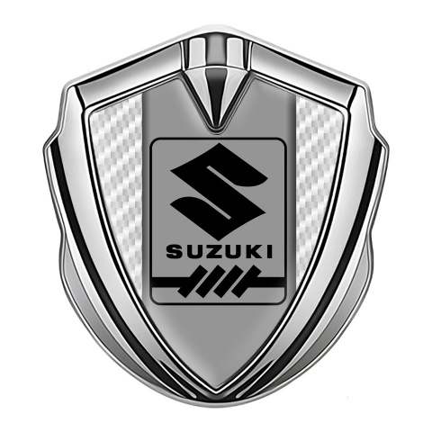 Suzuki Emblem Self Adhesive Silver White Carbon Black Gearshift Logo
