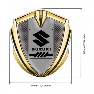Suzuki Metal Emblem Badge Gold Grey Carbon Black Gearshift Logo