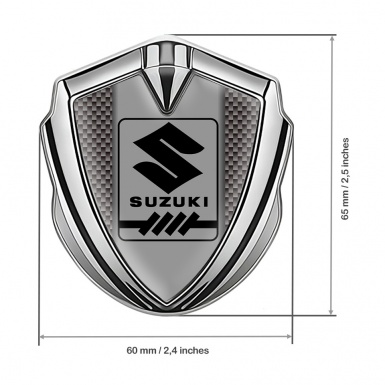 Suzuki Metal Emblem Badge Silver Grey Carbon Black Gearshift Logo