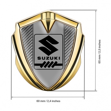 Suzuki Emblem Ornament Badge Gold Light Carbon Black Gearshift Logo