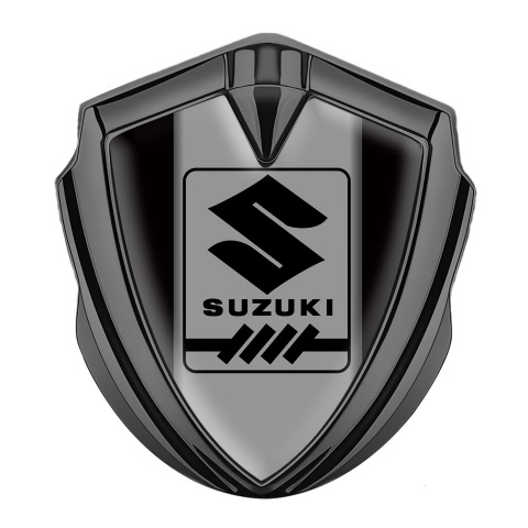 Suzuki 3d Emblem Badge Graphite Black Frame Black Gearshift Logo