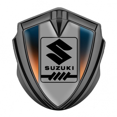 Suzuki Silicon Emblem Badge Graphite Gradient Frame Black Gearshift Logo
