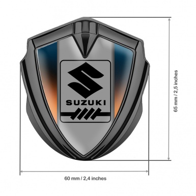 Suzuki Silicon Emblem Badge Graphite Gradient Frame Black Gearshift Logo