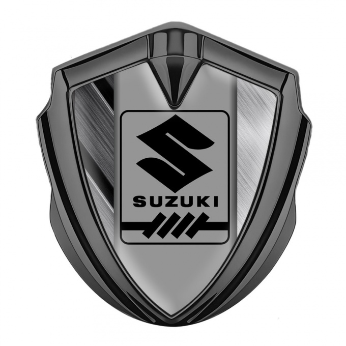 Suzuki Silicon Emblem Badge Graphite Steel Panels Black Gearshift Logo