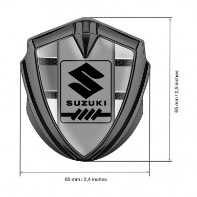 Suzuki Emblem Car Badge Graphite Metallic Panels Black Gearshift Logo