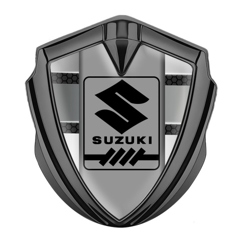 Suzuki Emblem Car Badge Graphite Metallic Panels Black Gearshift Logo