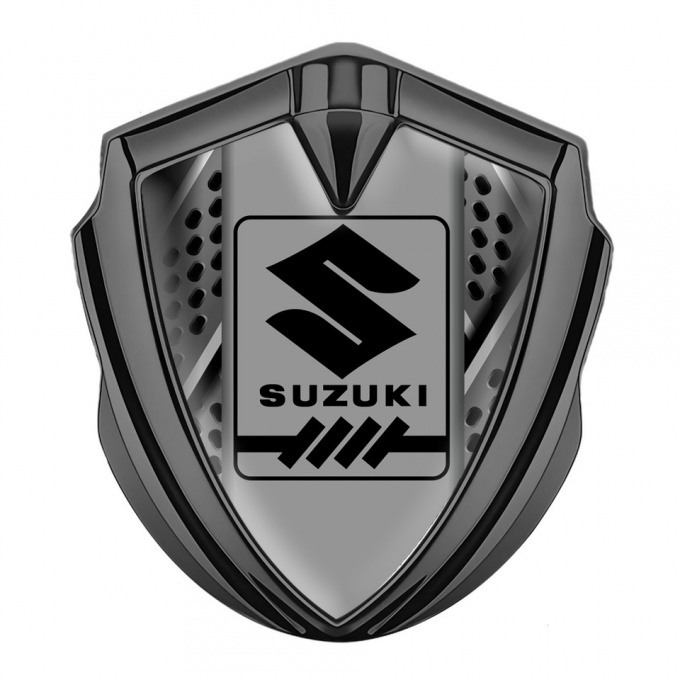 Suzuki Metal Domed Emblem Graphite Grate Elements Black Gearshift Logo