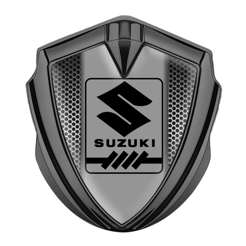 Suzuki Emblem Fender Badge Graphite Perforated Frame Gearshift Logo