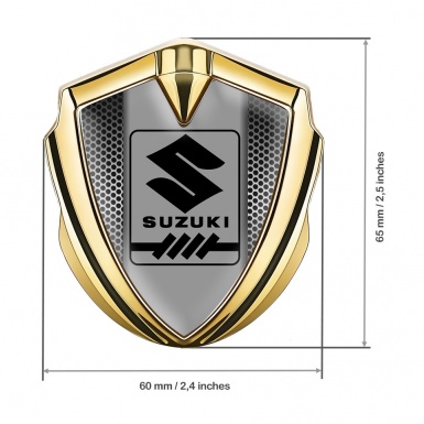 Suzuki Emblem Fender Badge Gold Perforated Frame Gearshift Logo