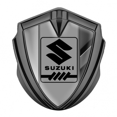 Suzuki Emblem Self Adhesive Graphite Mixed Frame Black Gearshift Logo