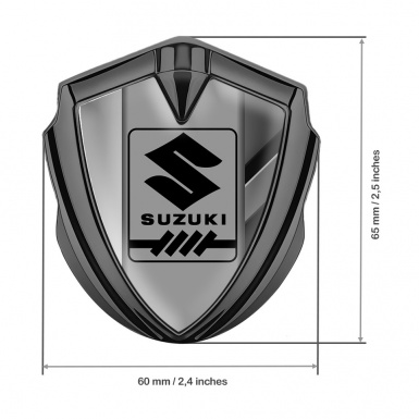 Suzuki Emblem Self Adhesive Graphite Mixed Frame Black Gearshift Logo