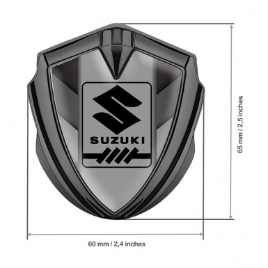 Suzuki Domed Emblem Badge Graphite Grey Fragments Black Gearshift Logo