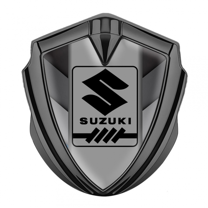 Suzuki Domed Emblem Badge Graphite Grey Fragments Black Gearshift Logo