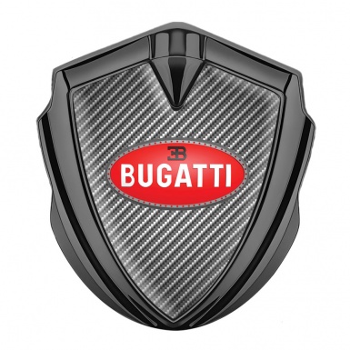 Bugatti Emblem Silicon Badge Graphite Light Carbon Red Oval Logo Design