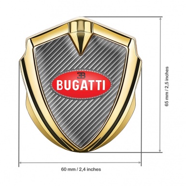 Bugatti Emblem Silicon Badge Gold Light Carbon Red Oval Logo Design