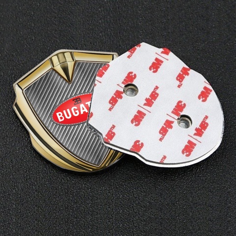 Bugatti Emblem Silicon Badge Gold Light Carbon Red Oval Logo Design