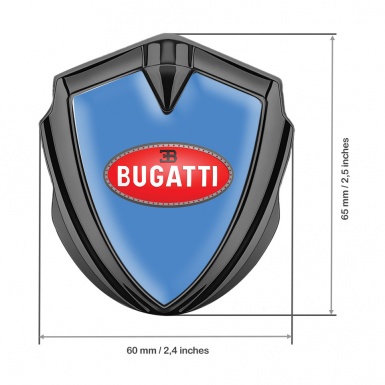 Bugatti Badge Self Adhesive Graphite Glacial Blue Red Oval Logo Design