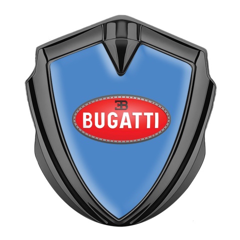 Bugatti Badge Self Adhesive Graphite Glacial Blue Red Oval Logo Design