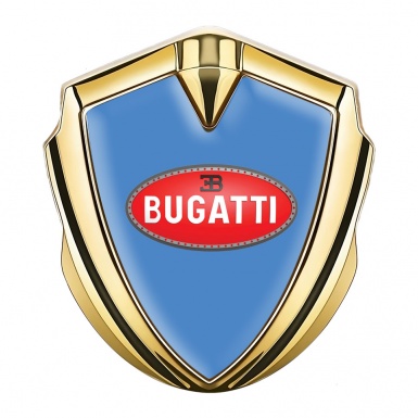 Bugatti Badge Self Adhesive Gold Glacial Blue Red Oval Logo Design