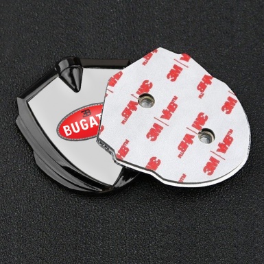 Bugatti Emblem Badge Self Adhesive Graphite Moon Grey Red Oval Logo