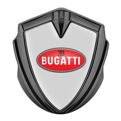 Bugatti Emblem Badge Self Adhesive Graphite Moon Grey Red Oval Logo