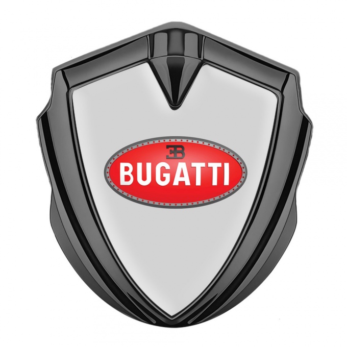 Bugatti Emblem Badge Self Adhesive Graphite Moon Grey Red Oval Logo