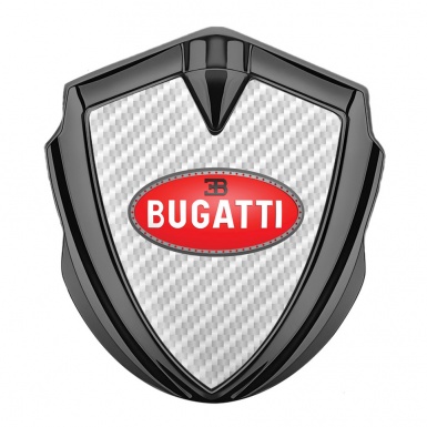 Bugatti Metal Emblem Self Adhesive Graphite White Carbon Red Oval Logo