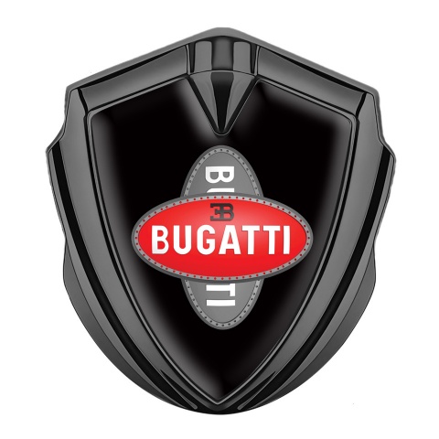 Bugatti Emblem Self Adhesive Graphite Black Base Crossed Logo Design