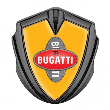 Bugatti Emblem Ornament Graphite Yellow Base Crossed Logo Edition