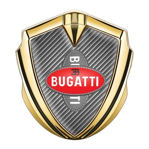 Bugatti Bodyside Domed Emblem Gold Light Carbon Crossed Logo Edition